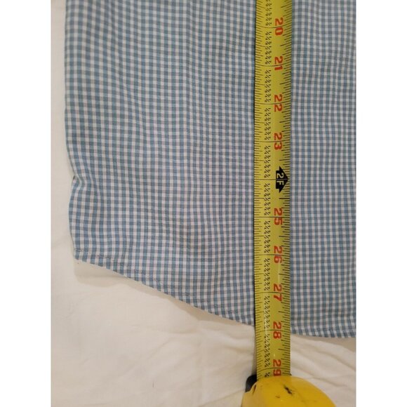 Calvin Klein Men Long Sleeve Collared Botton-up Plaid Gray Blue White Regular 18 - Picture 10 of 10